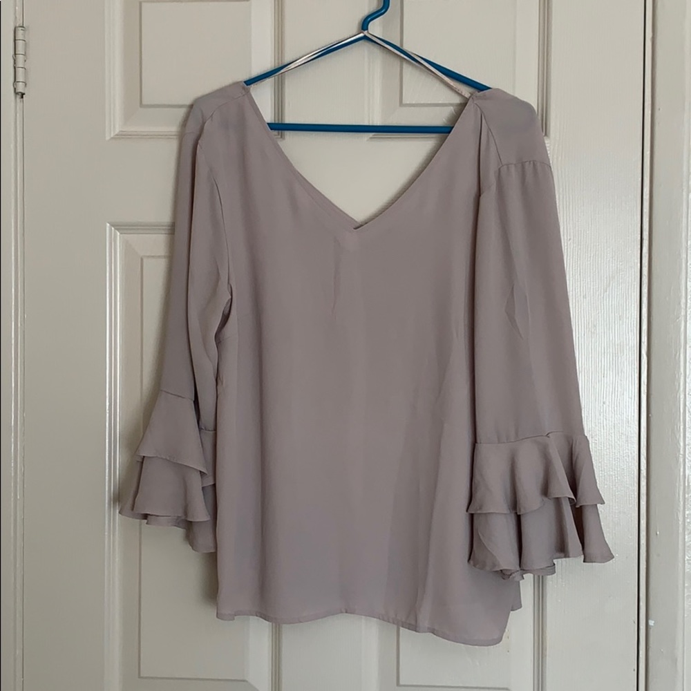 GRAY/MAUVE BLOUSE